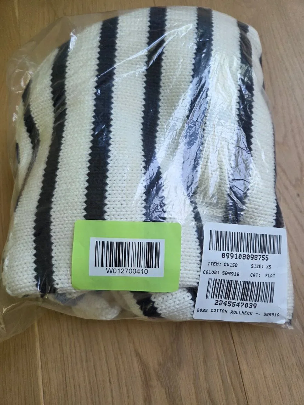 NEW JCREW 2025 Rollneck sweater in stripe XS blue mist ivory navy